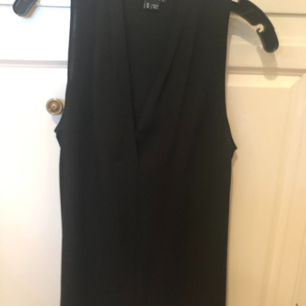 Black V neck silk camisole